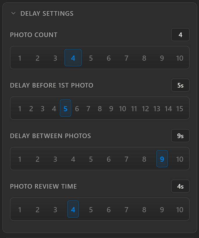 Delay Settings panel