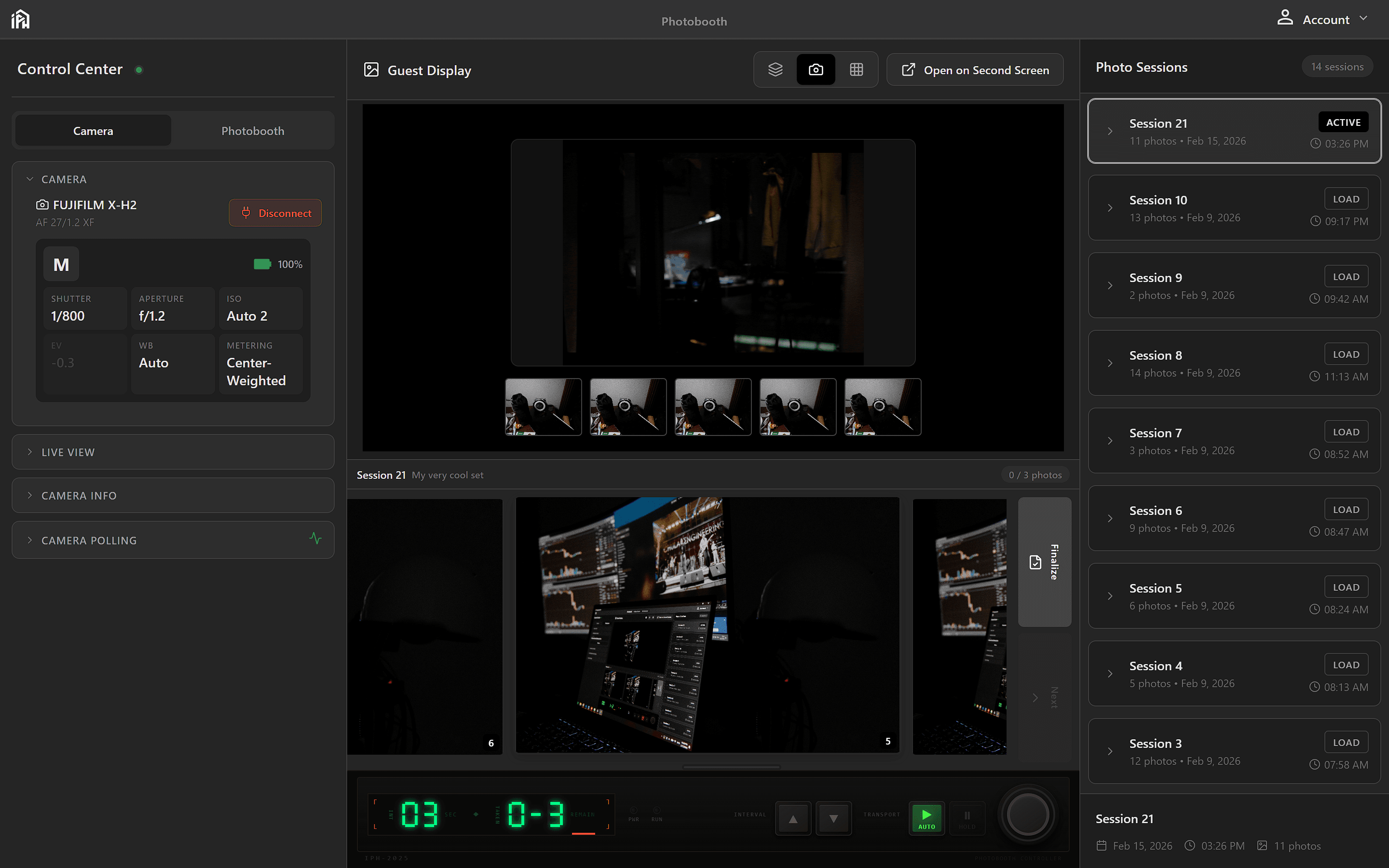 Photobooth interface